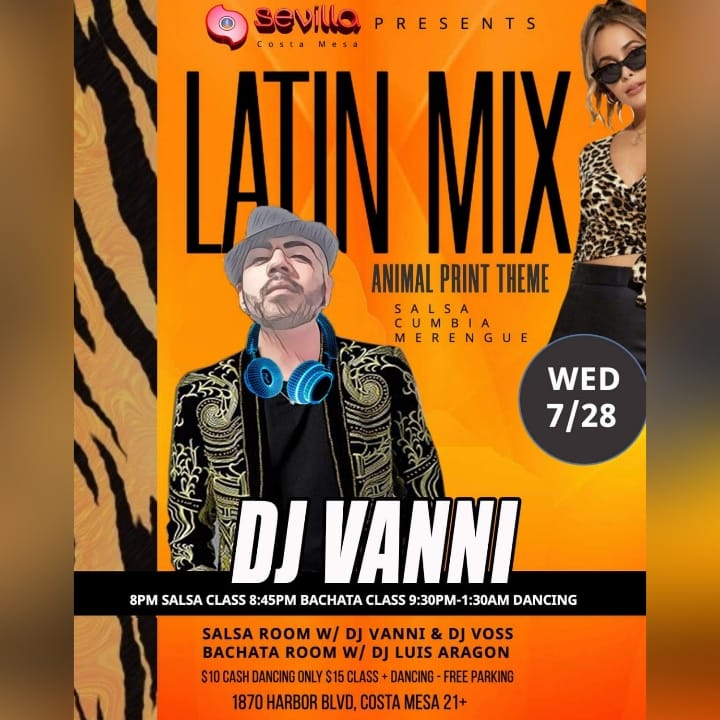 Latin Night At Sevilla's Costa Mesa(Salsa,Bachata,Cumbia and more)