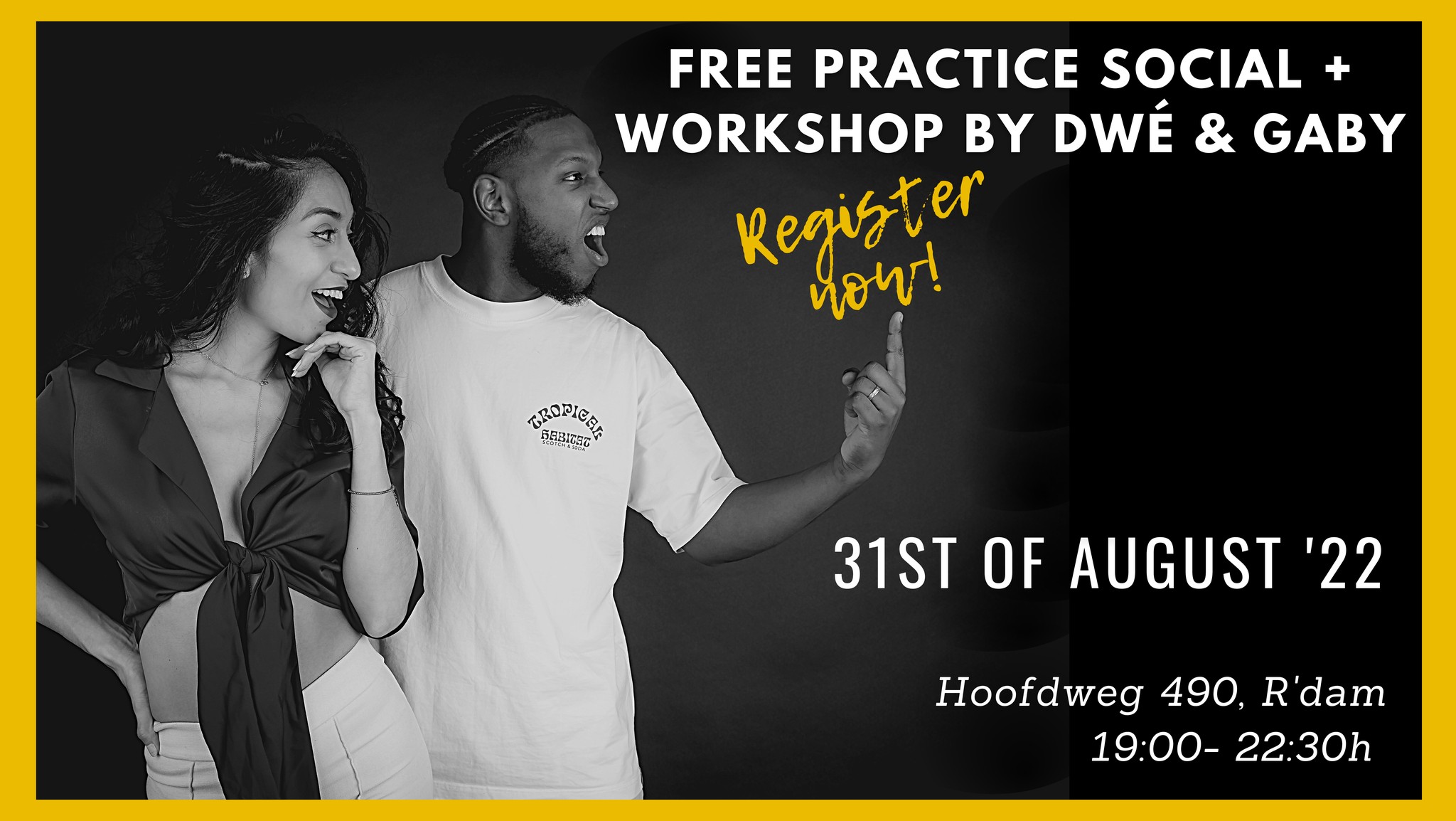 FREE Practice social + workshop by Dwรฉ & Gaby