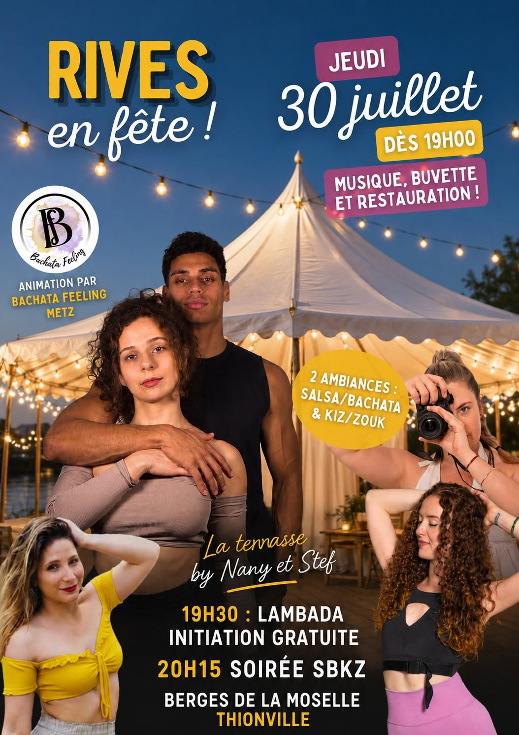 Rives en fête de Thionville - Initiation & Soirée Salsa Bachata et Kizomba Zouk - 2 ambiances