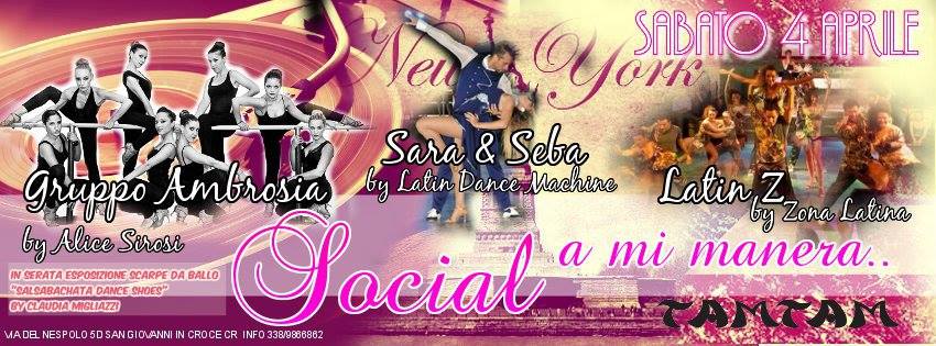 SOCIAL ..a mi manera SABATO 4 APRILE