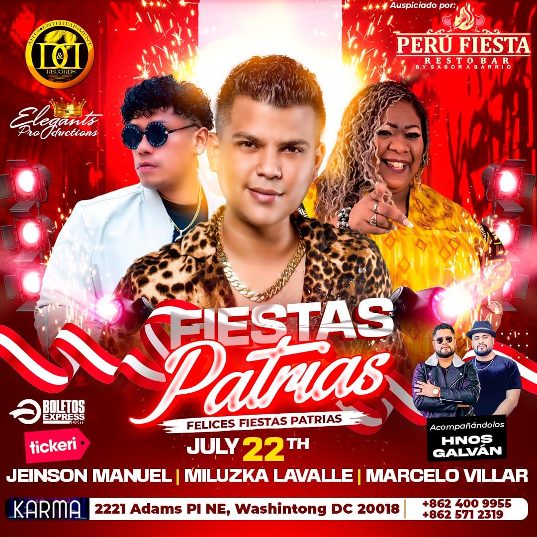 Fiestas Patrias Jeinson Manuel, Miluska Lavalle, Marcelo Villar, Hermanos Galvan.