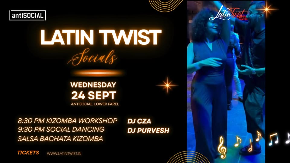 Wednesday 24th September - Salsa Bachata Kizomba Night at Antisocial Mumbai