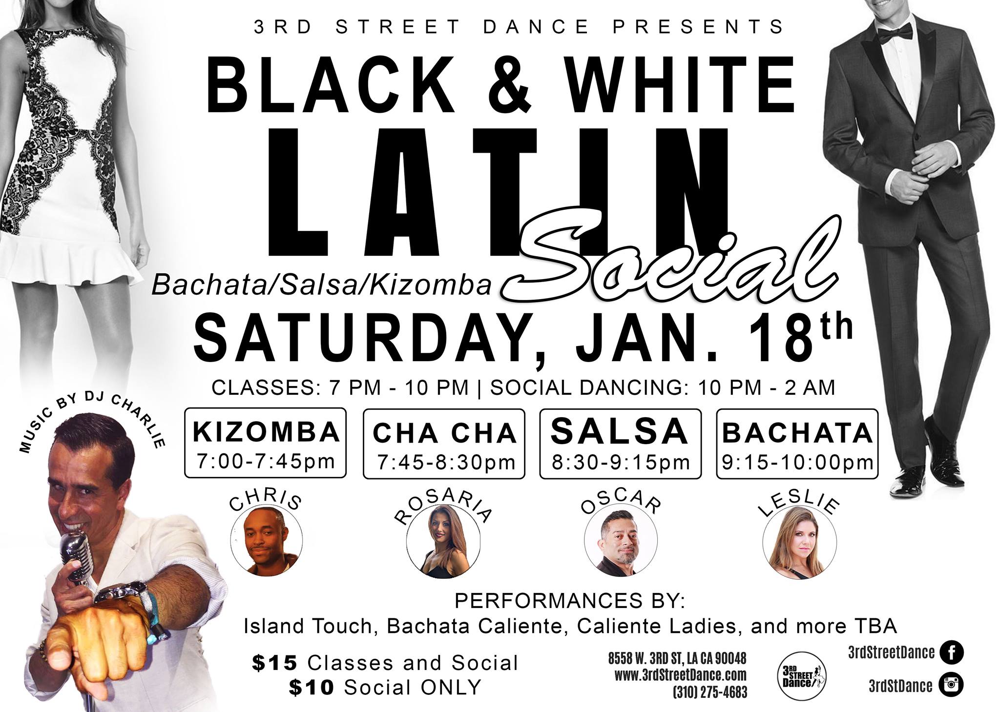 3rd Street Dance January Latin Social: Black and White Party!