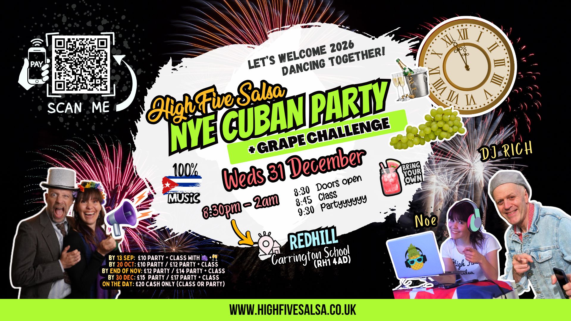 π HFS NEW YEAR's EVE CUBAN PARTY! π Wed 31 Dec, REDHILL