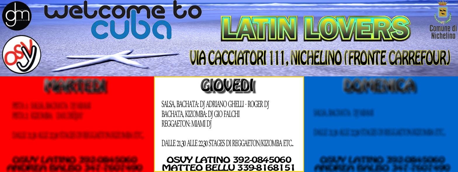 GIOVEDI - WELCOME TO CUBA ESTIVO GANAS DE MAR