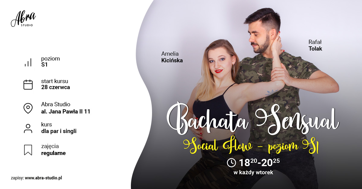 Bachata Social Flow z Amelią i Rafałem - nabór na poziom S1! Start 28 czerwca