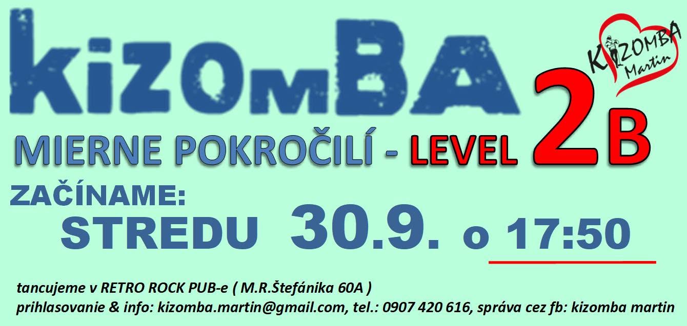 Kurz KIZOMBA Level2B - mierne pokročilí