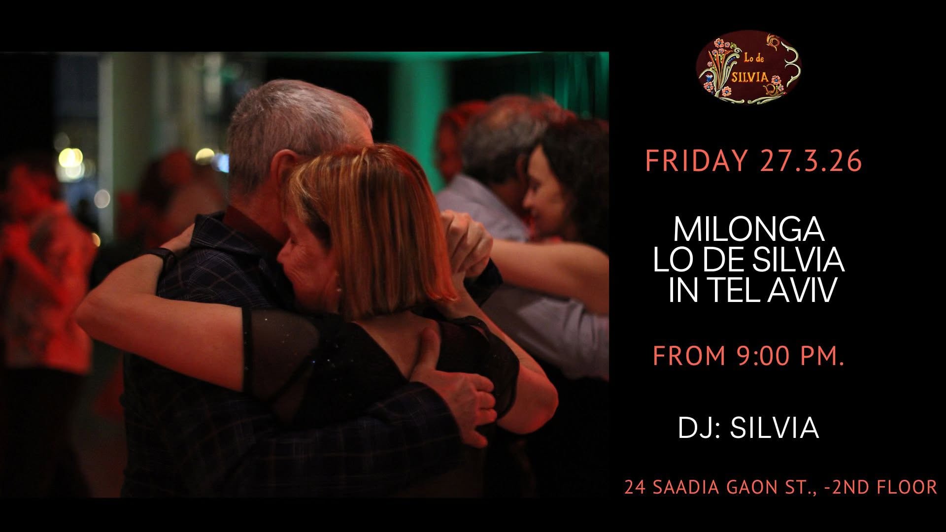 Friday - Milonga Lo de Silvia in Tel Aviv !