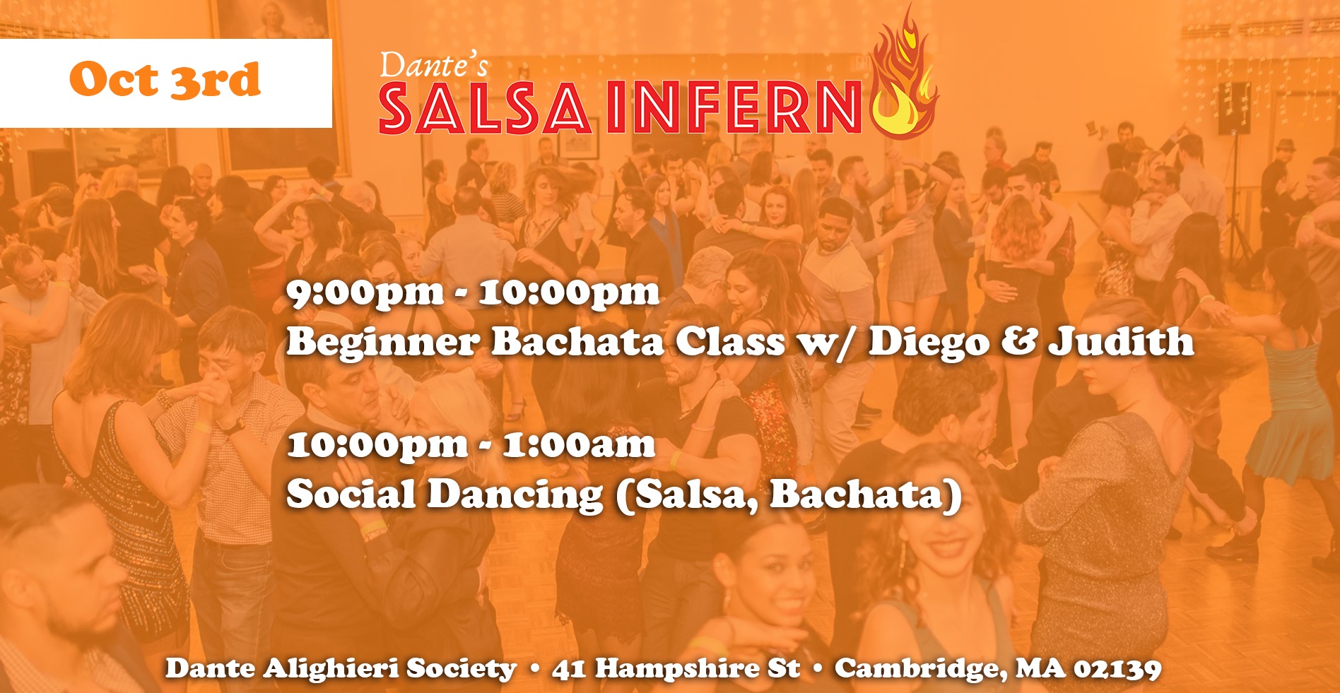 Dante's Salsa Inferno Oct 3rd Salsa Bachata Dance Social!