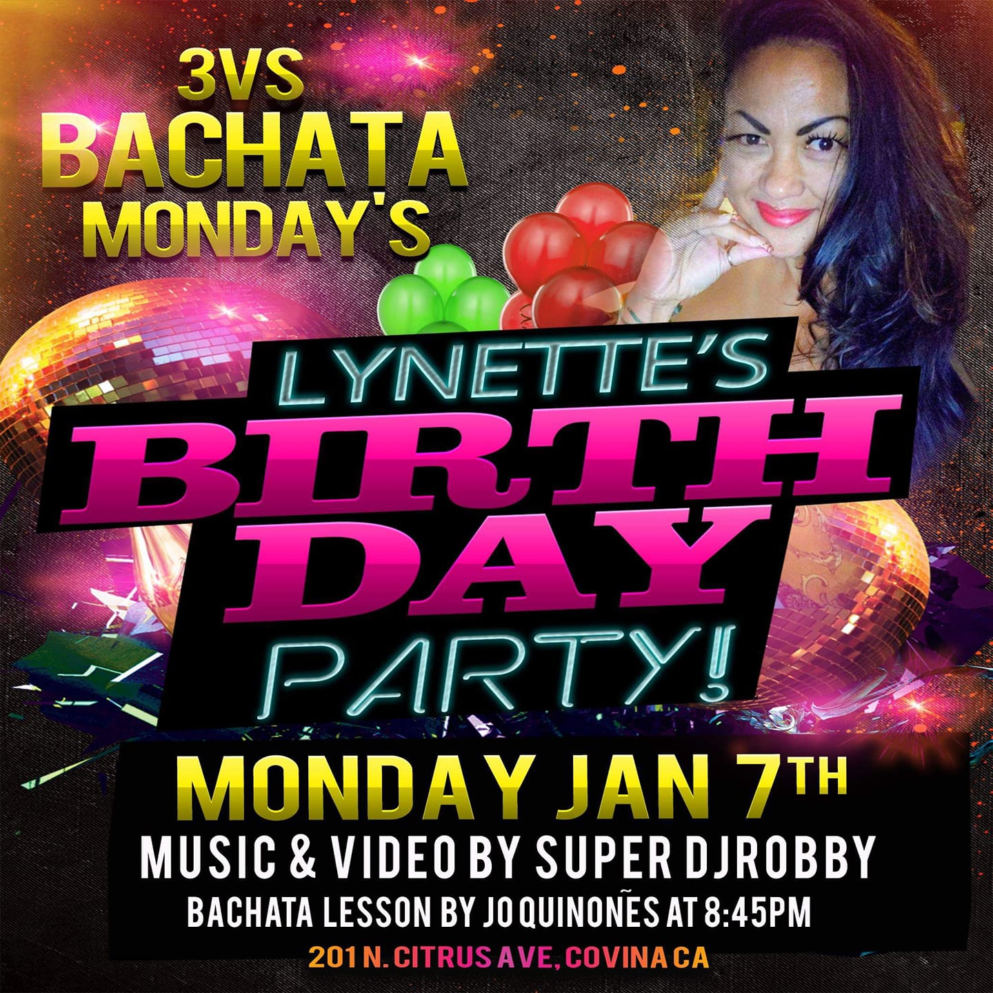 Lynette's Bachata Birthday at 3Vinos