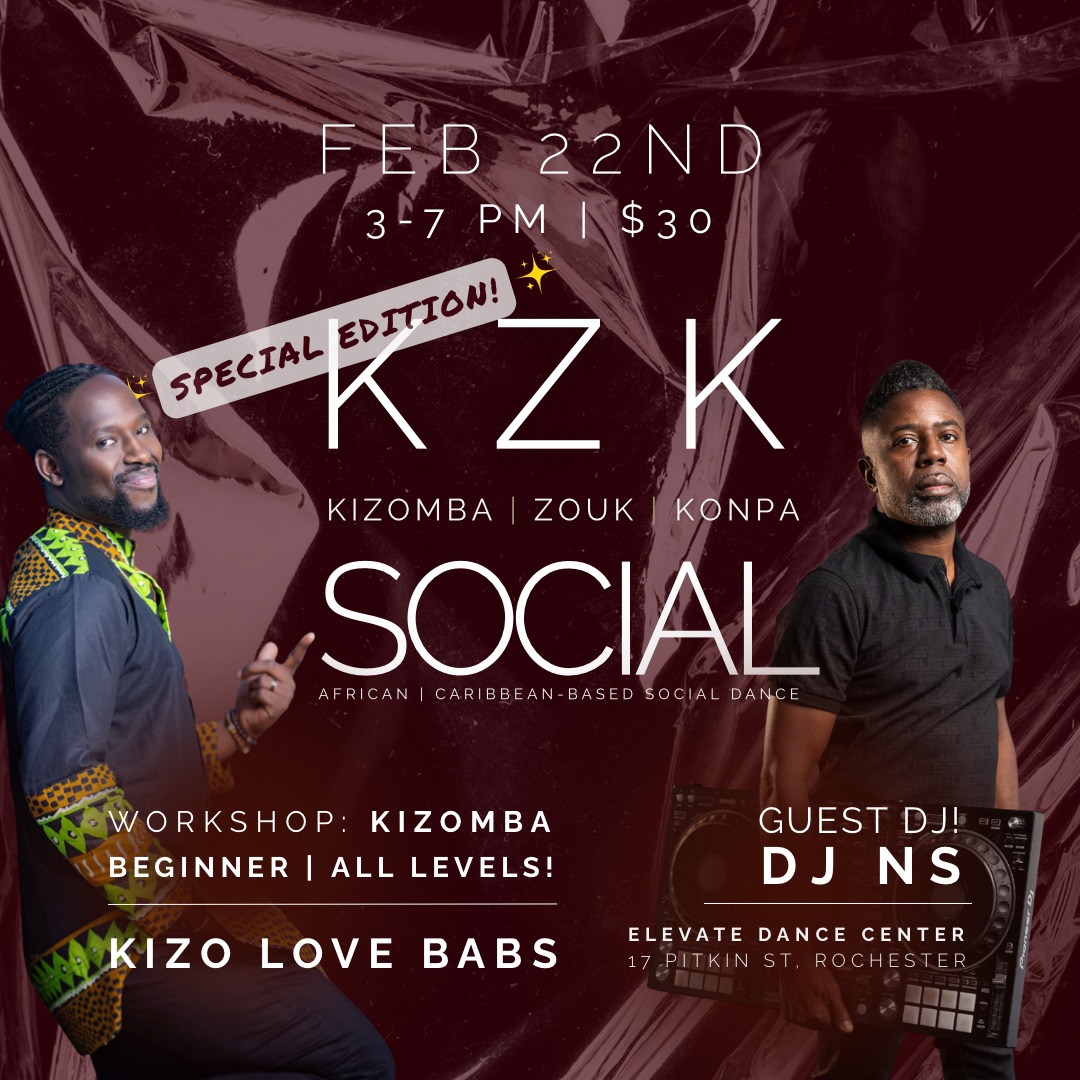 ✨SPECIAL EDITION✨ KZK (ᴋɪᴢᴏᴍʙᴀ•ᴢᴏᴜᴋ•ᴋᴏɴᴘᴀ) Social w DJ NS + Kizomba Workshop w Babs by ALLETTA