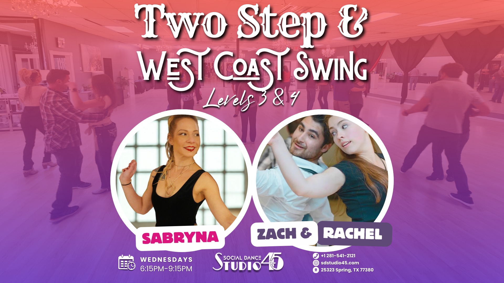 Wednesday Advanced Two Step & West Coast Swing (Levels 3 4)