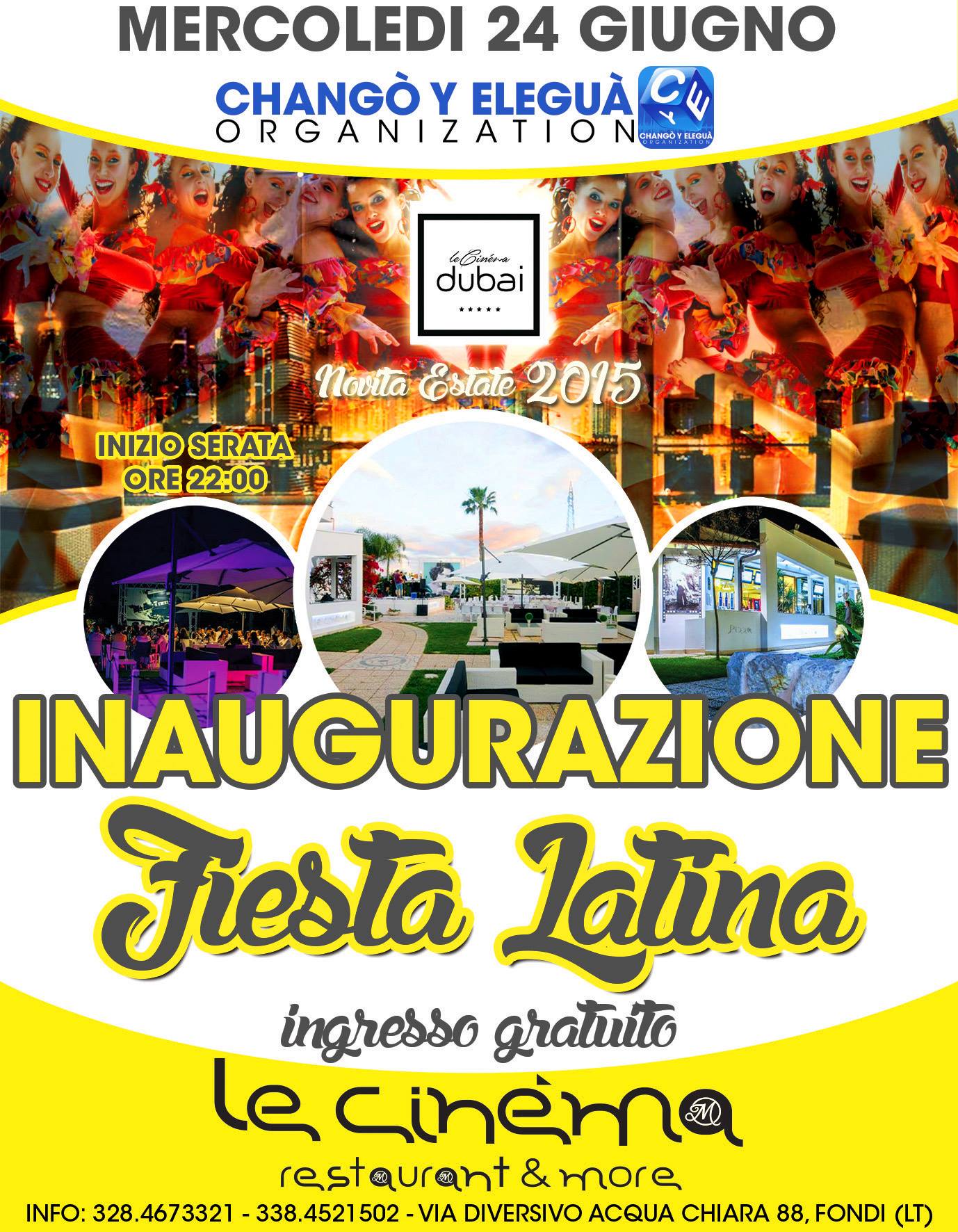 Mercoledi Salsero - Le Cinema Fondi (LT) - Inaugurazione Estativa 2015 - INGRESSO FREE