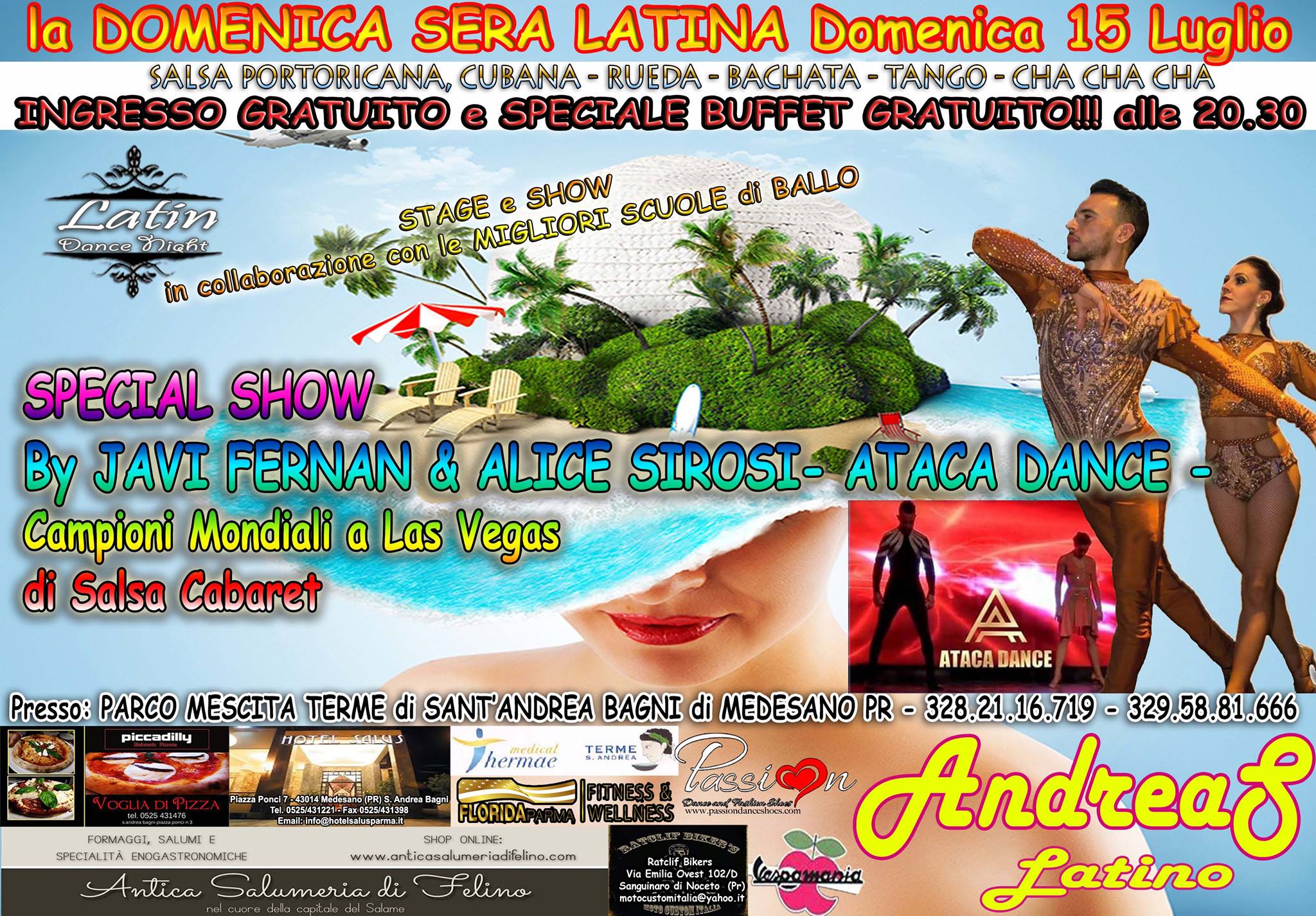 Domenica Andreas LATINO- Show Javi&Alice - Ingresso Gratuito