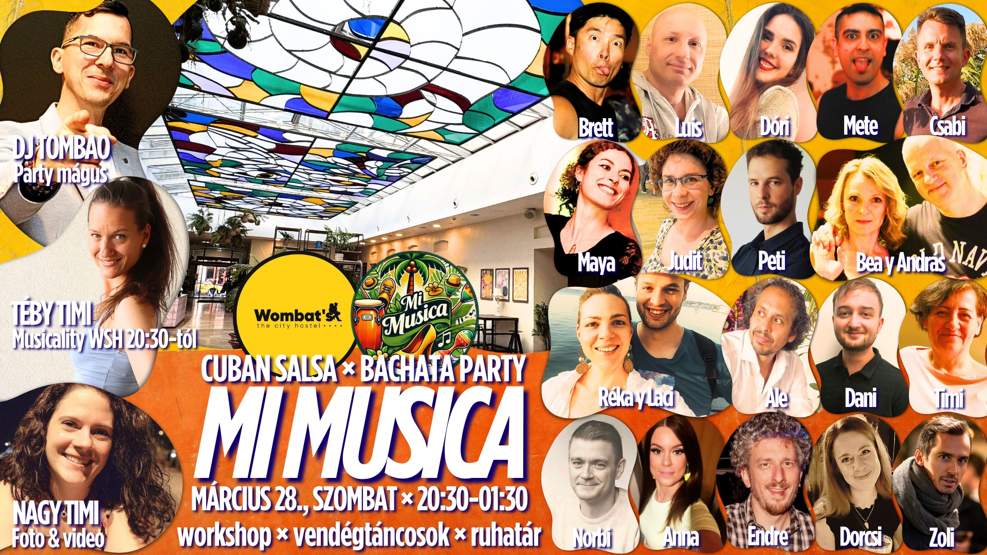 💋 Salsa-Bachata party 03.28⭐️Wombat's ⭐️Téby Timi Salsa Musicality WSH ⭐️VendégTÁNCOSOK ⭐️ RUHATÁR