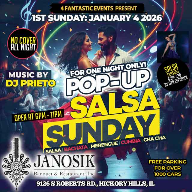 Pop-Up Salsa Sunday (New Venue) @ Janosik Banquets & Restaurant