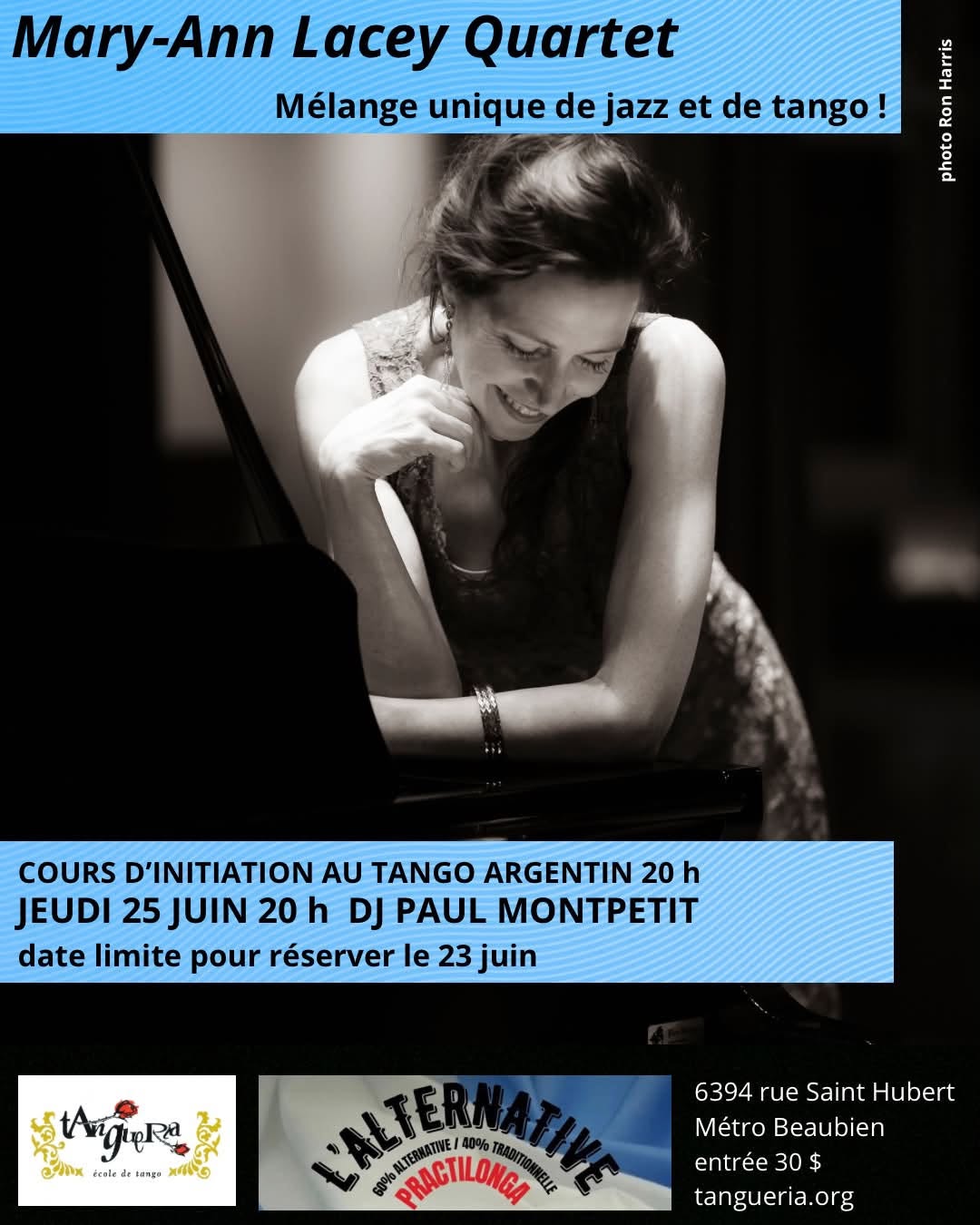 Tango et Jazz à la Tangueria de Montréal avec le « Mary-Ann Lacey Octet «