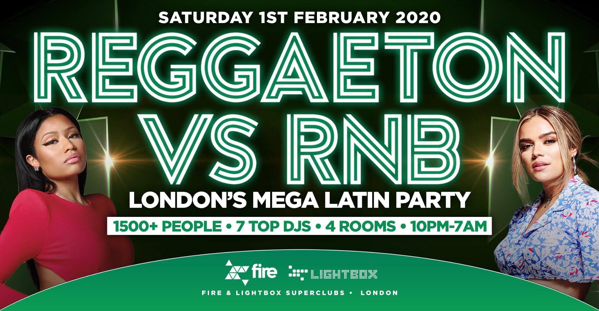 REGGAETON VS RNB "LONDON'S MEGA LATIN PARTY" @ FIRE & LIGHTBOX SUPERCLUBS - 01 02 2020