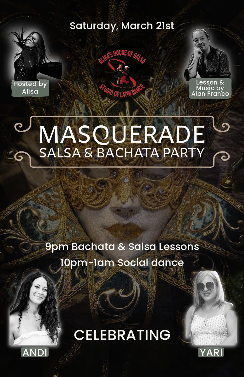 Monthly Social at Alisa's House of Salsa - Masquerade Edition