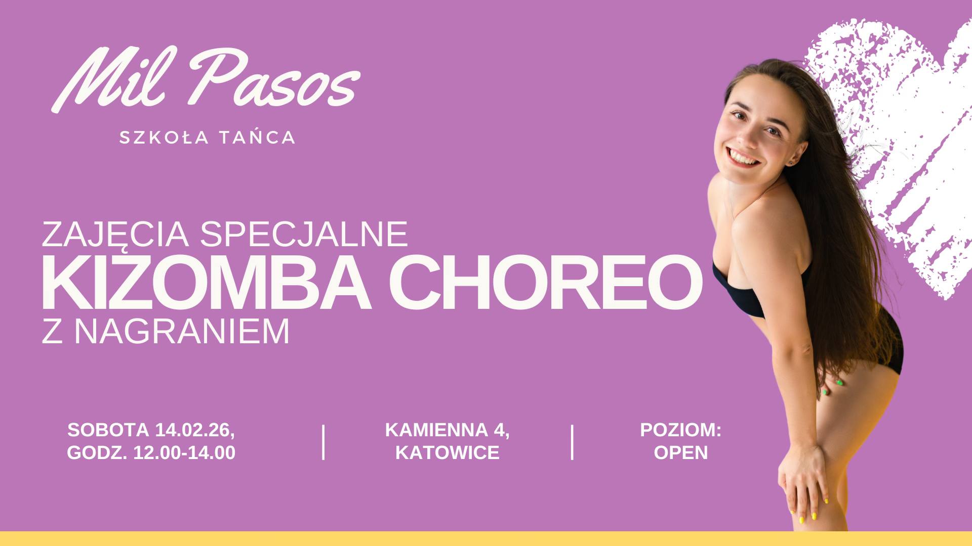 Walentynkowa Kizomba Choreo z nagraniem - SOBOTA 14.02.2026 - 12:00-14:00!