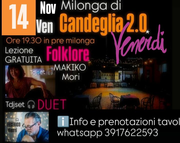 Milonga CANDEGLIA 2.0 DUET con Tdjset 🎧 MAKIKO e Federico