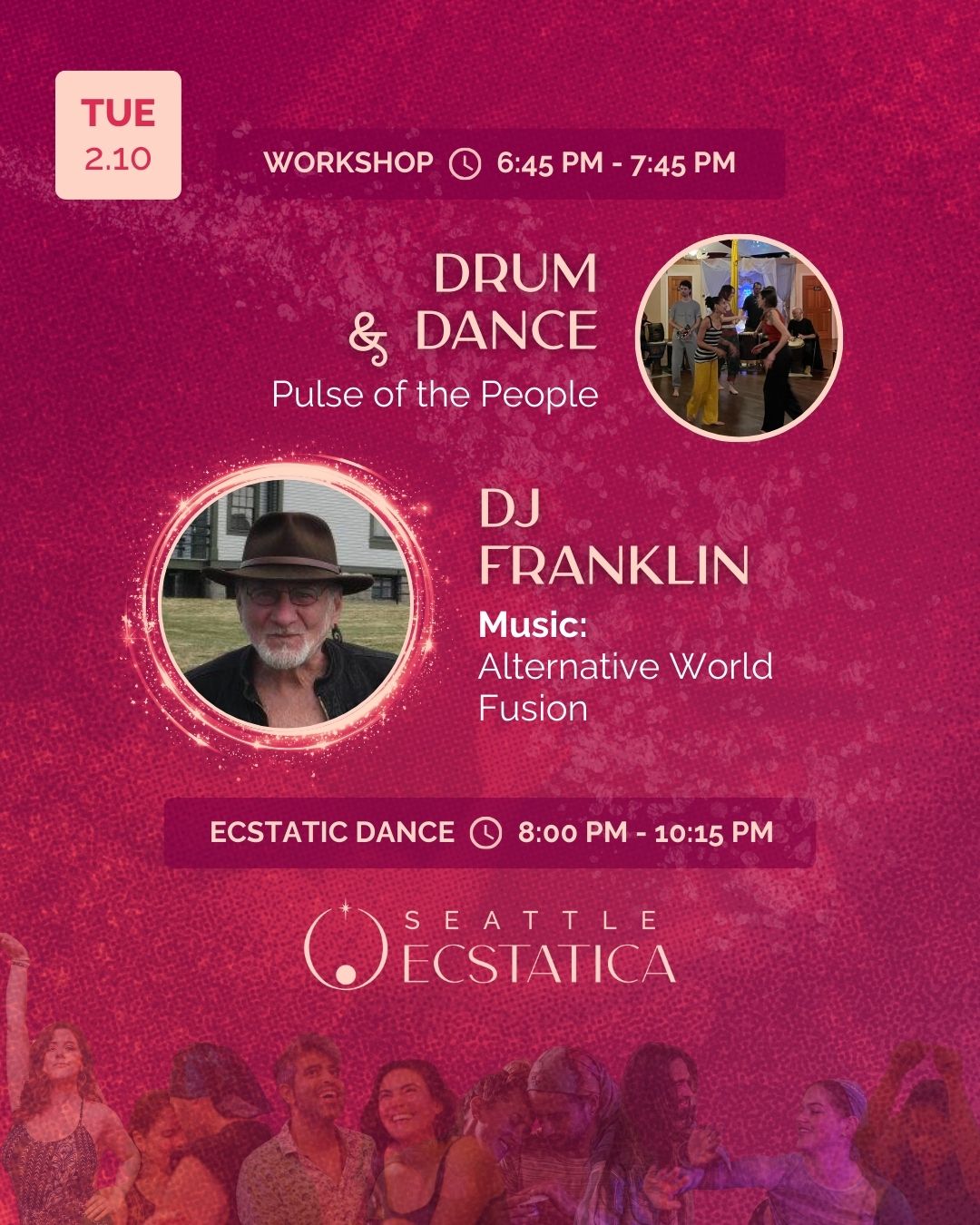 Ecstatic Dance Evening ✦ DJ: Franklin ➤ Workshop: Drum & Dance