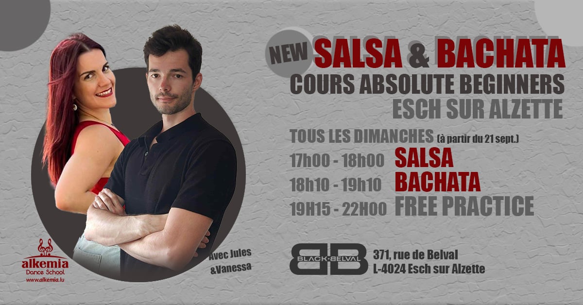 Nouveau Trimestre de Salsa et Bachata à Esch sur Alzette, pour Débutants. ESSAI GRATUIT