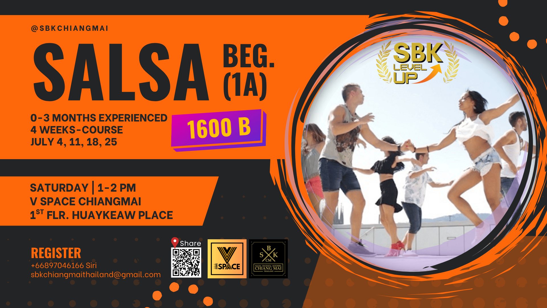 SALSA FOR BEGINNER (1A) Saturday 1-2 PM