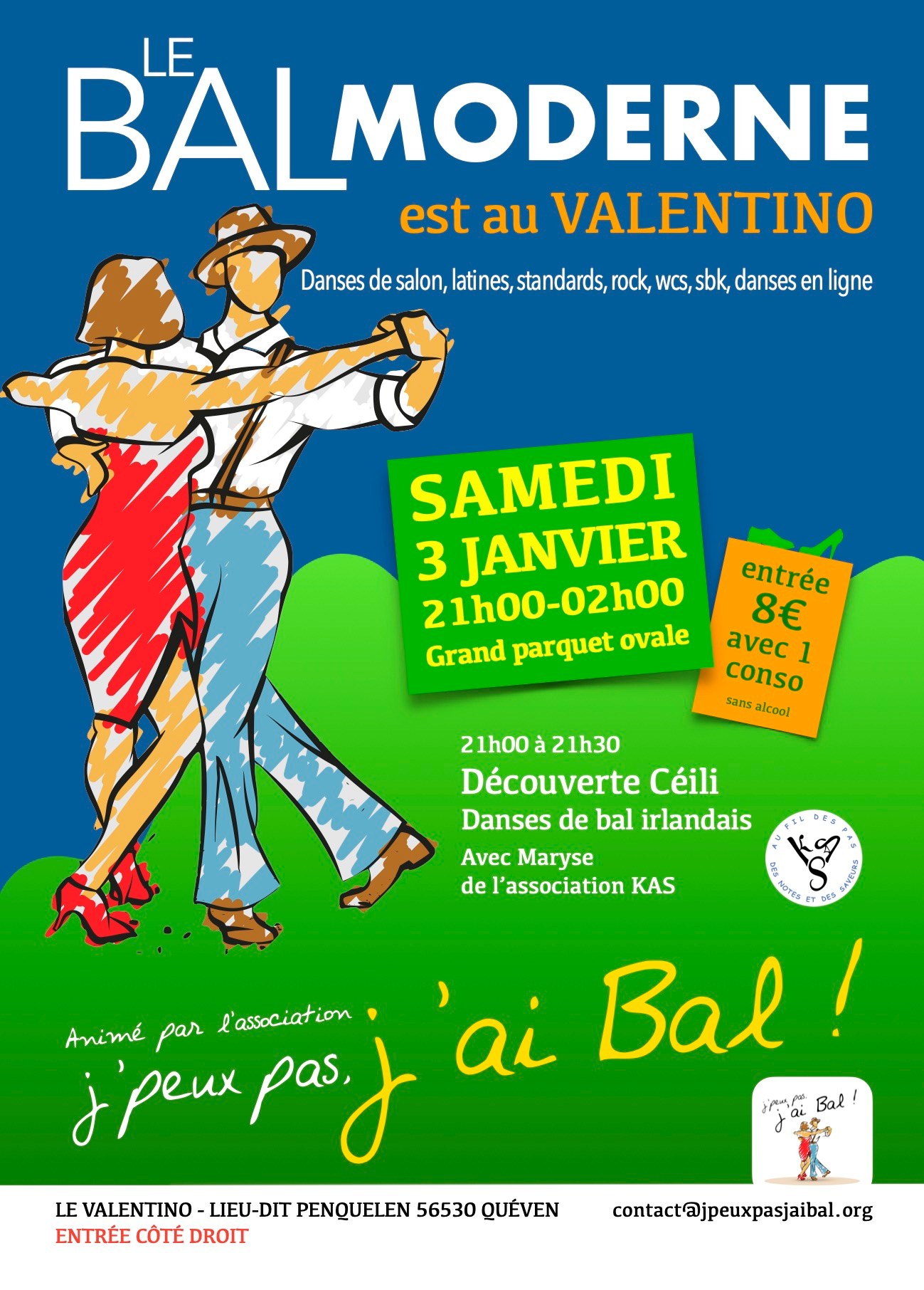 Bal Moderne au Valentino, animation Céili danse de bal irlandais