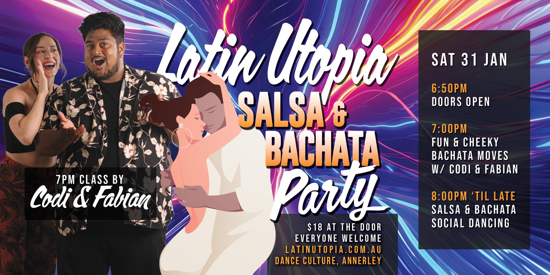 Latin Utopia Salsa & Bachata Party Get cheeky with Codi & Fabian