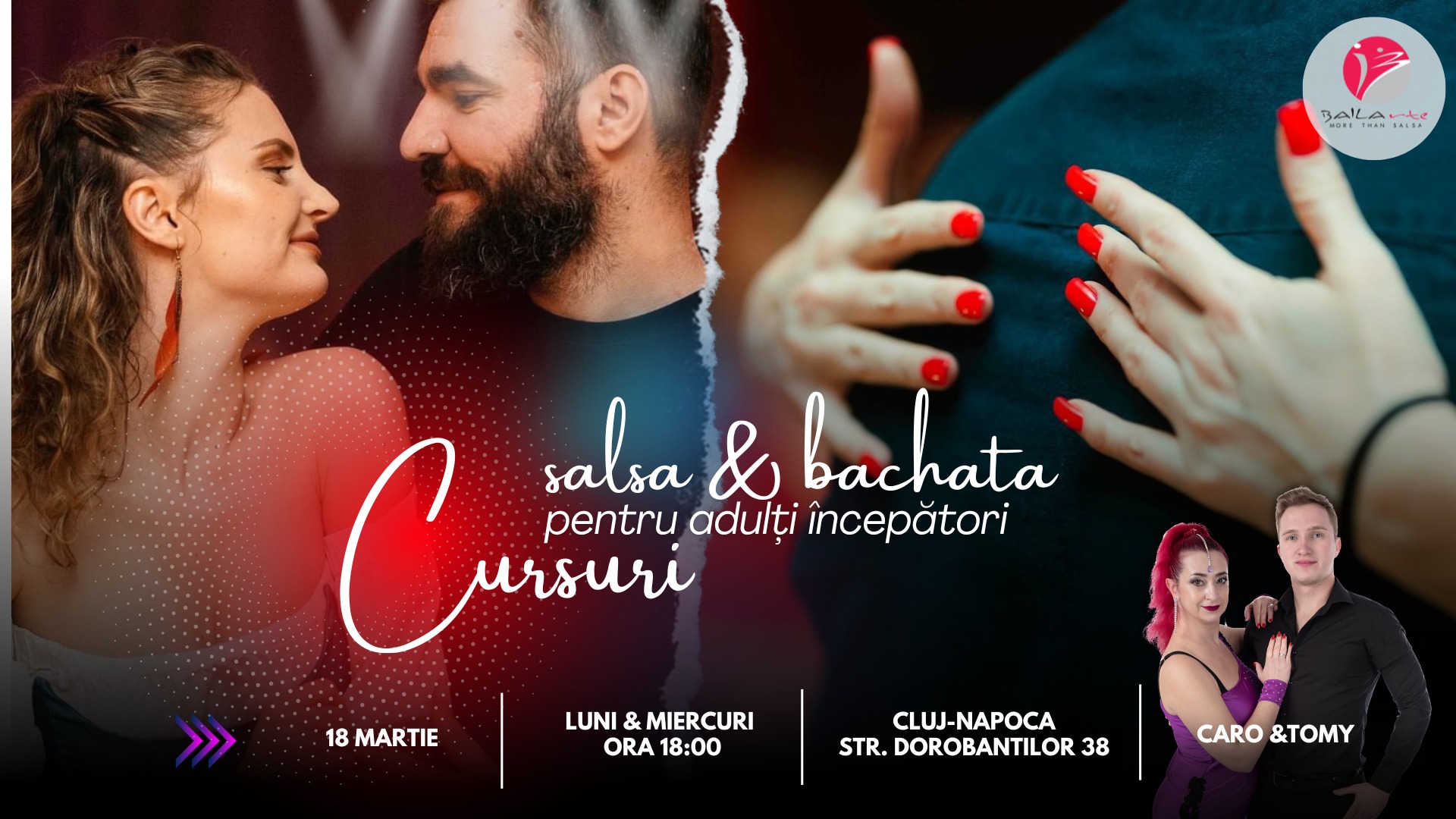 Curs de SALSA ศi BACHATA pentru รฎncepฤtori 18 MARTIE 2024 Cluj-Napoca