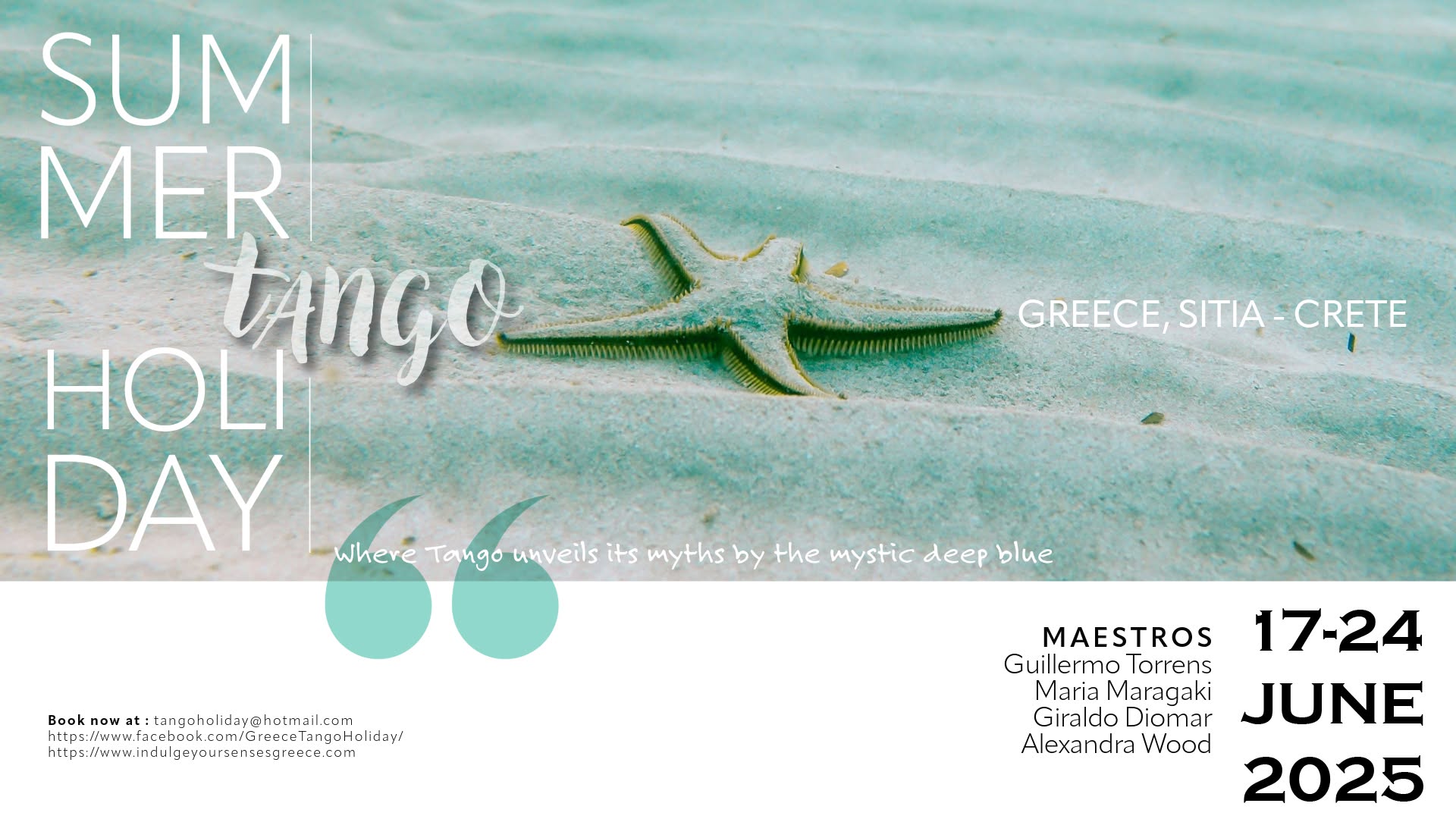 Greece Tango Holiday, Sitia-Crete 2025 (13th edition)