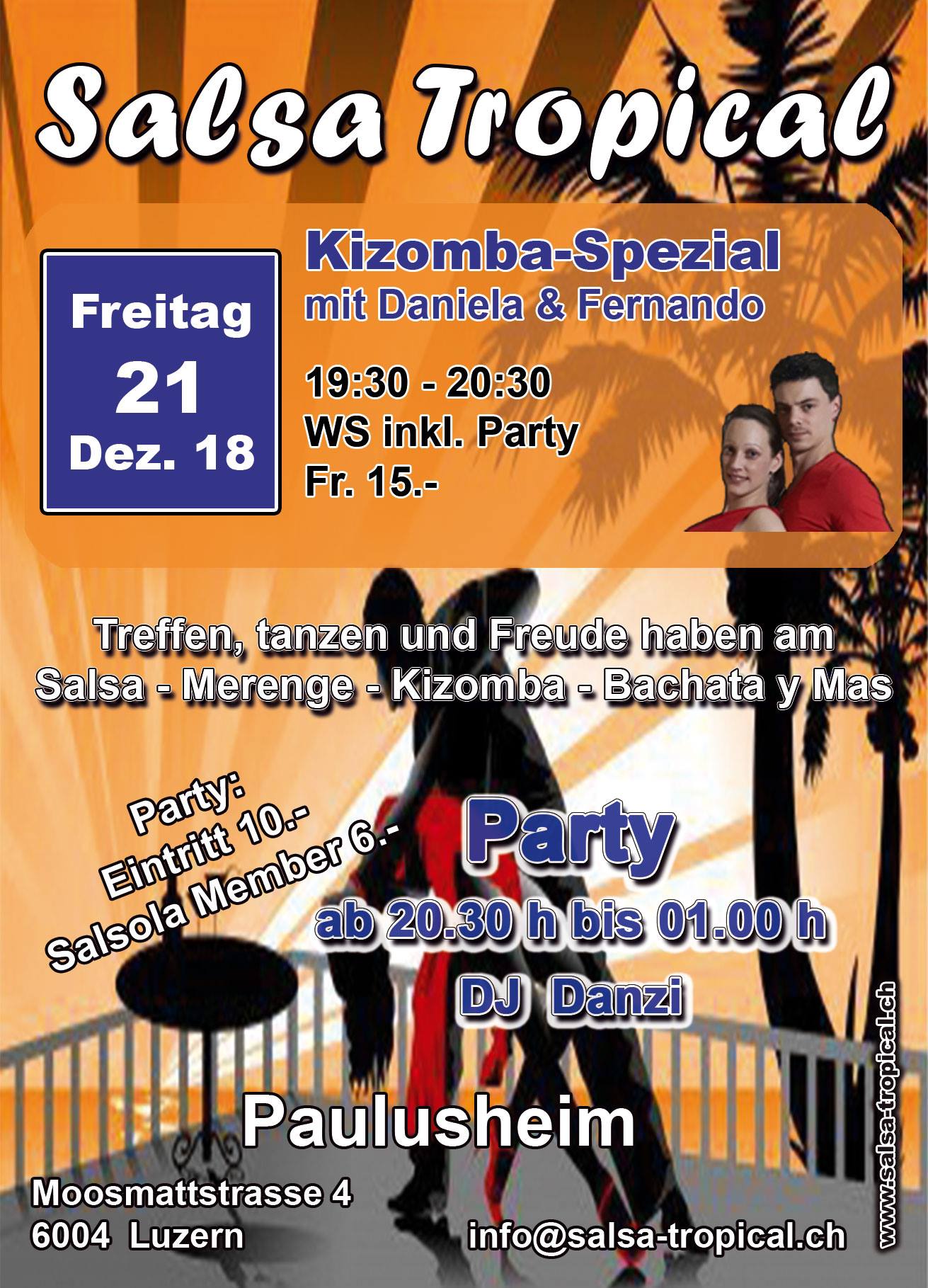 ☆ ★ ☆ Salsa Tropical ☆ ★ ☆ mit Kizimba-Workshop