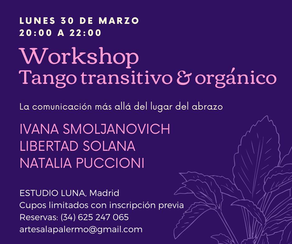 Workshop Tango transitivo & orgánico en Madrid