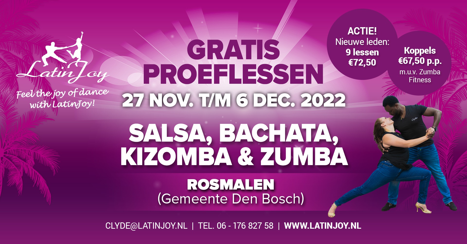 Gratis proeflessen salsa, bachata, kizomba & zumba