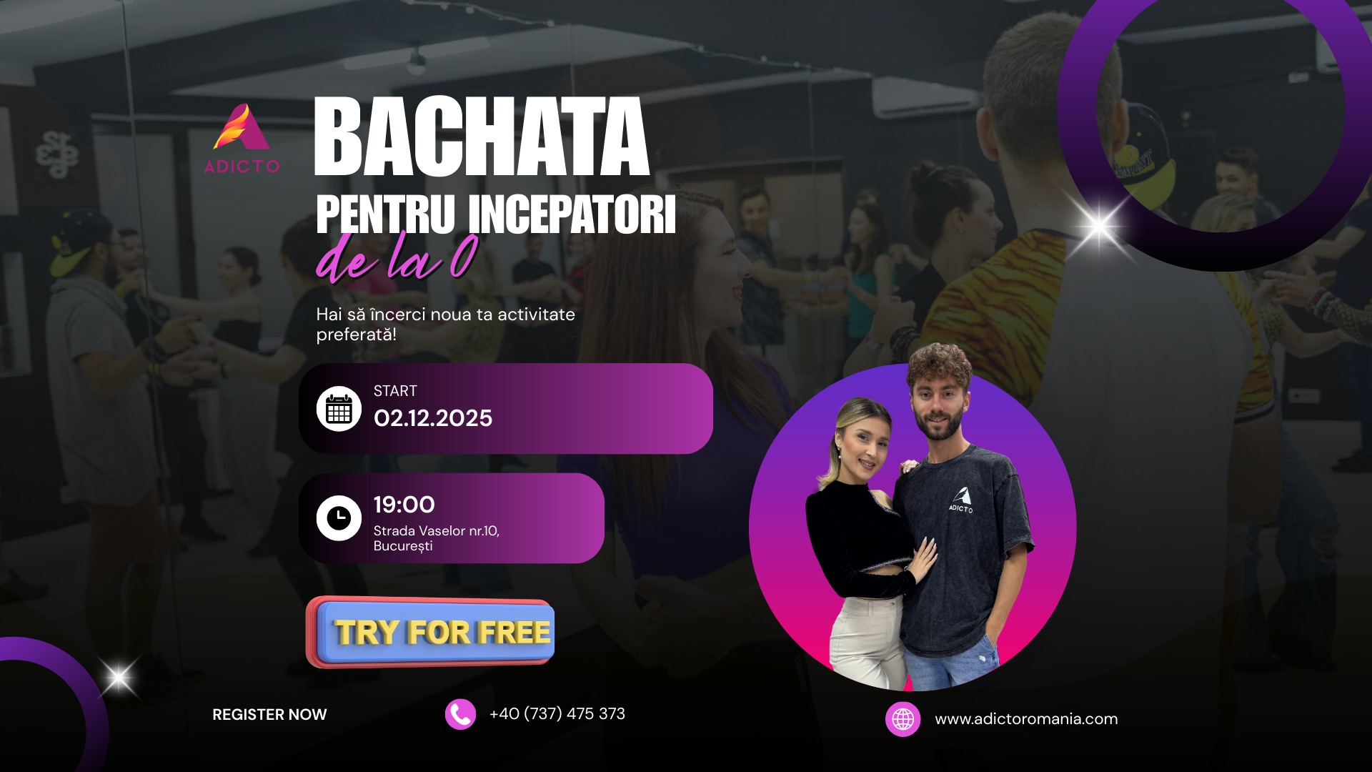 📢‼️ DESCHIDEM GRUPĂ NOUĂ DE BACHATA ÎNCEPĂTORI 📢‼️