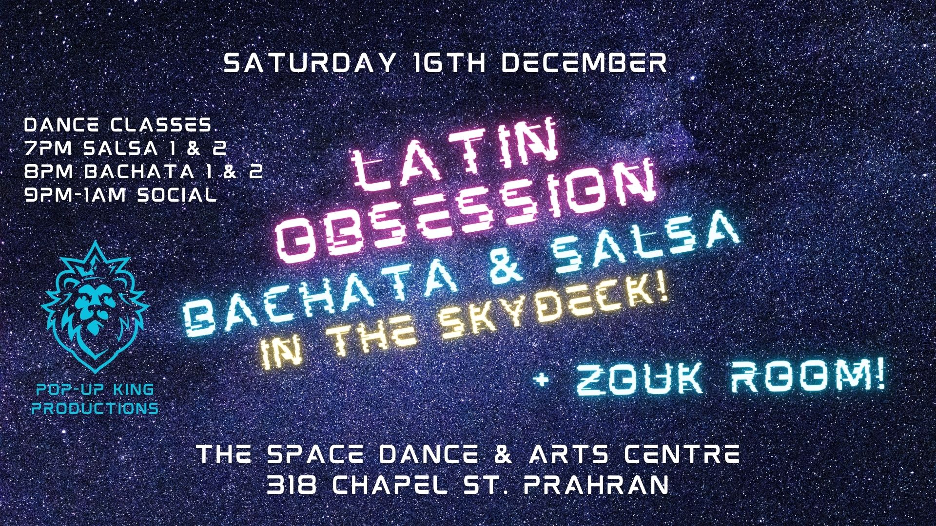 Latin Obsession - Bachata & Salsa+Zouk in The Skydeck Sat 16th Dec