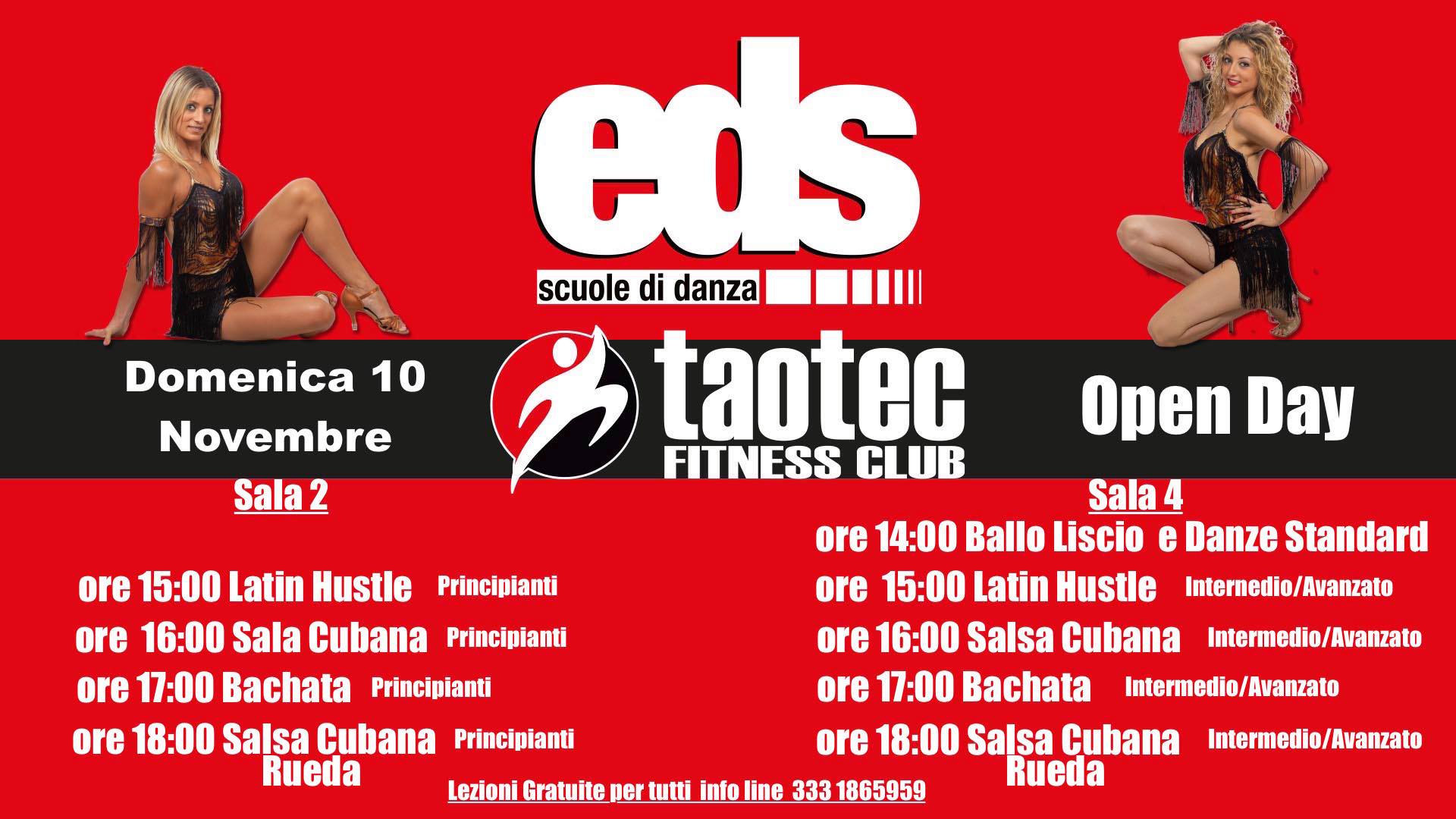 Open Day - Domenica 10 Novembre - Taotec Fitness Club
