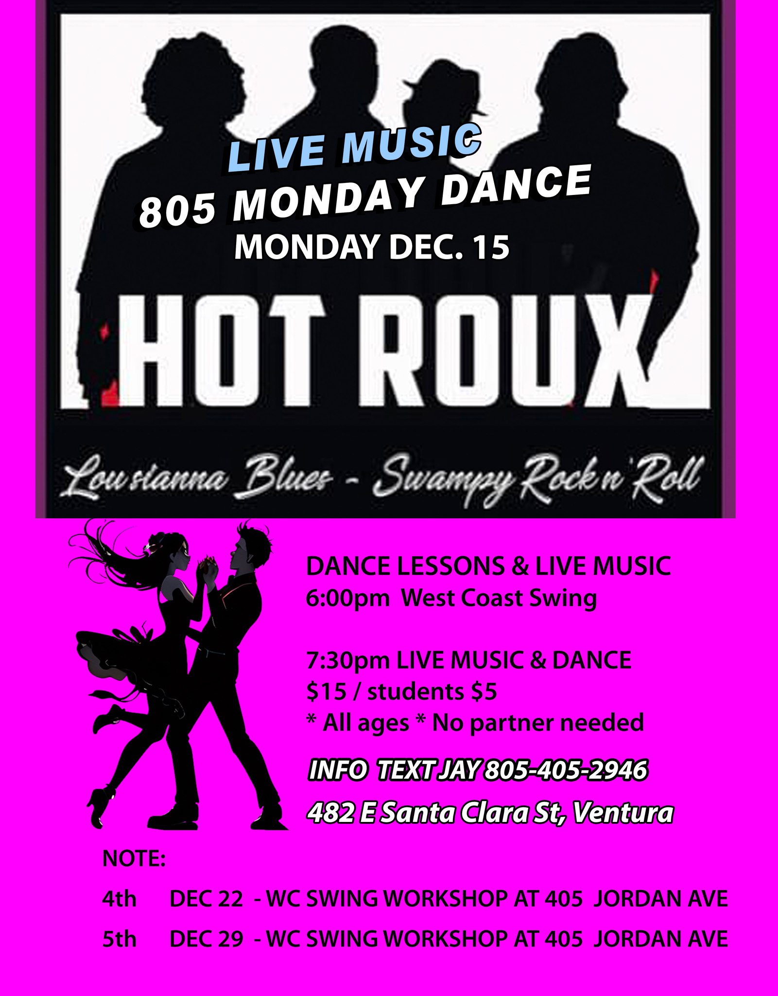 HOT ROUX LIVE MON. DEC 15