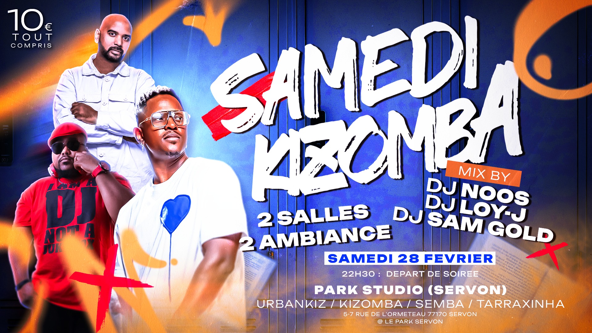 Samedi 28 Fevrier 2026 - Kizomba Party - 2 Salles - Le Park Studio