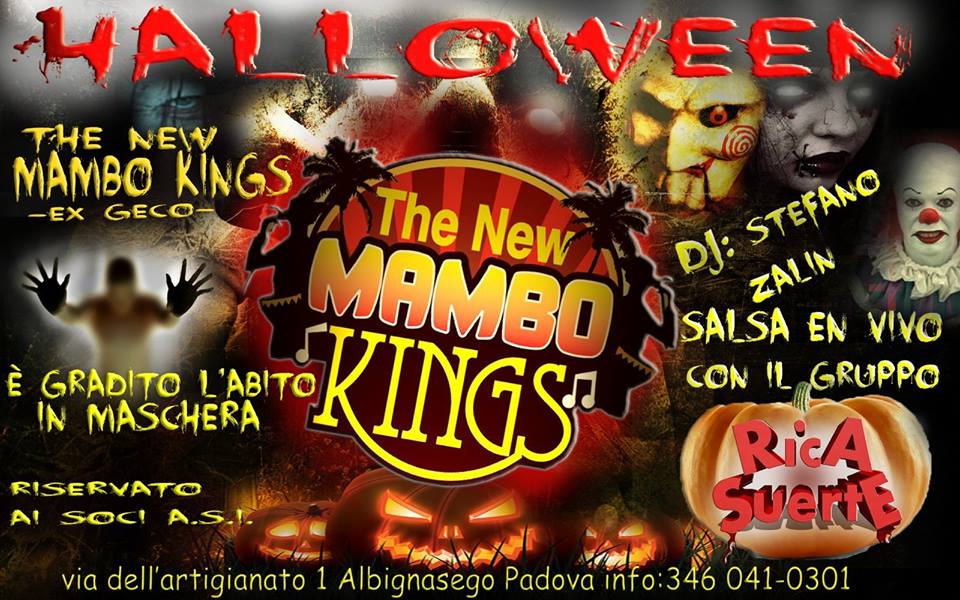 HALLOWEEN PARTY IN CONCERTO LIVE RICA SUERTE - TU BALLI NOI TI REGALIAMO LE VACANZE...ANCHE AD HALLOWEEN.