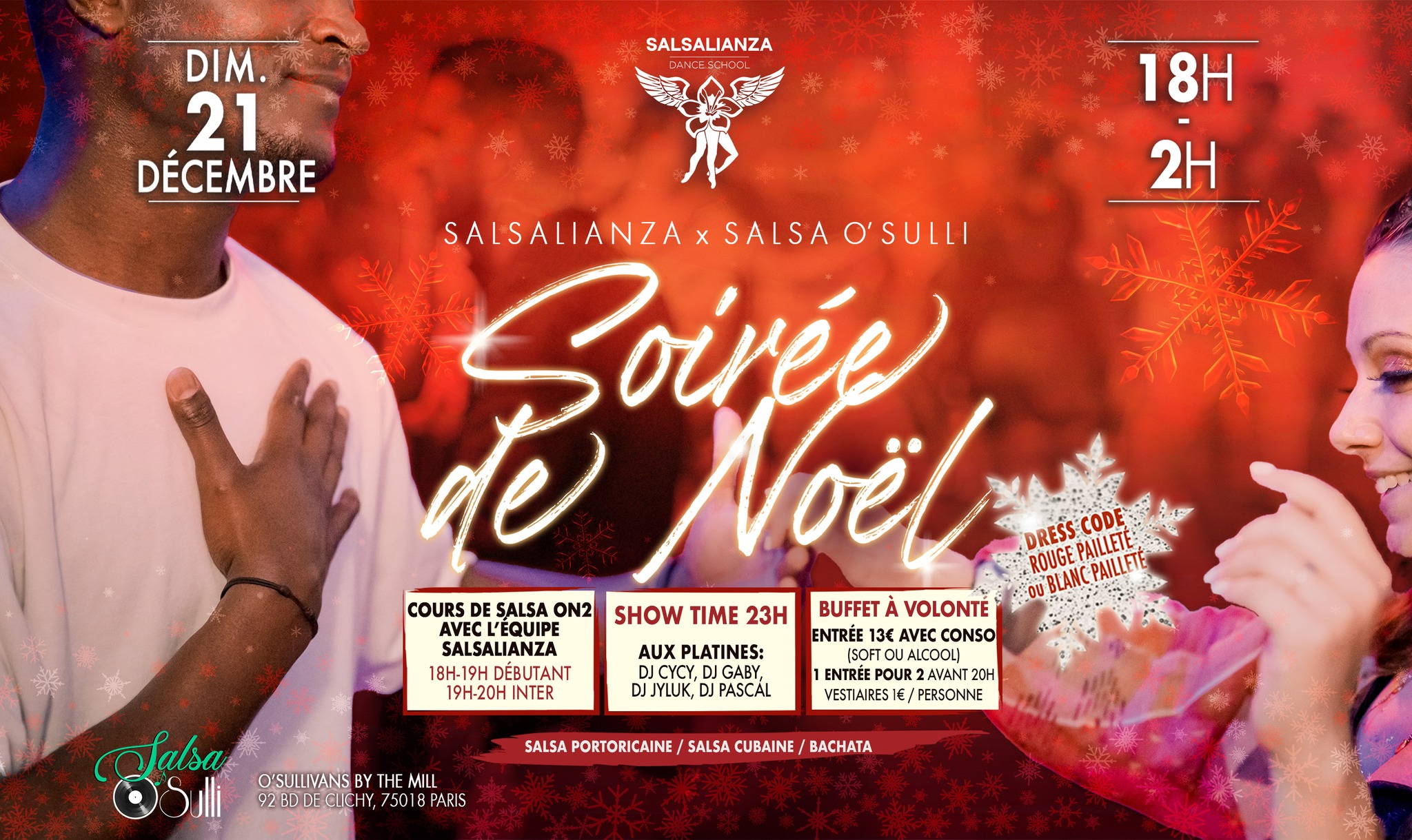 Soirée de Noël SalsAlianza O'Sulli - Dimanche 21 Décembre 2025 -
