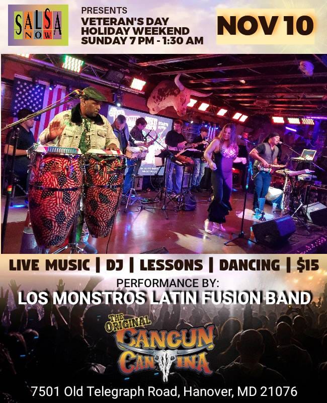 Holiday Sunday LIVE Latin Night w Los Monstros Fusion Band