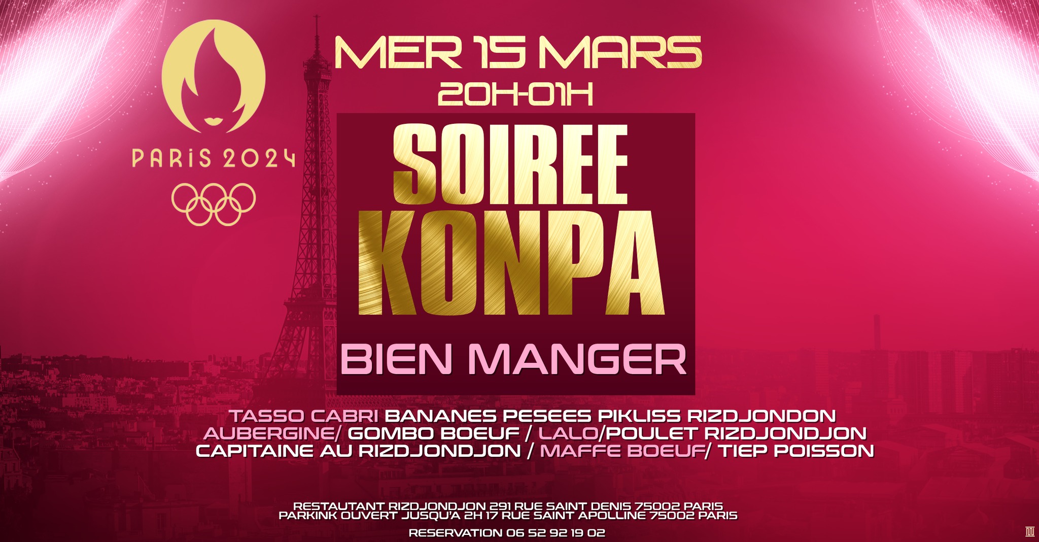 Soirée konpa et dinner Afro Haitien