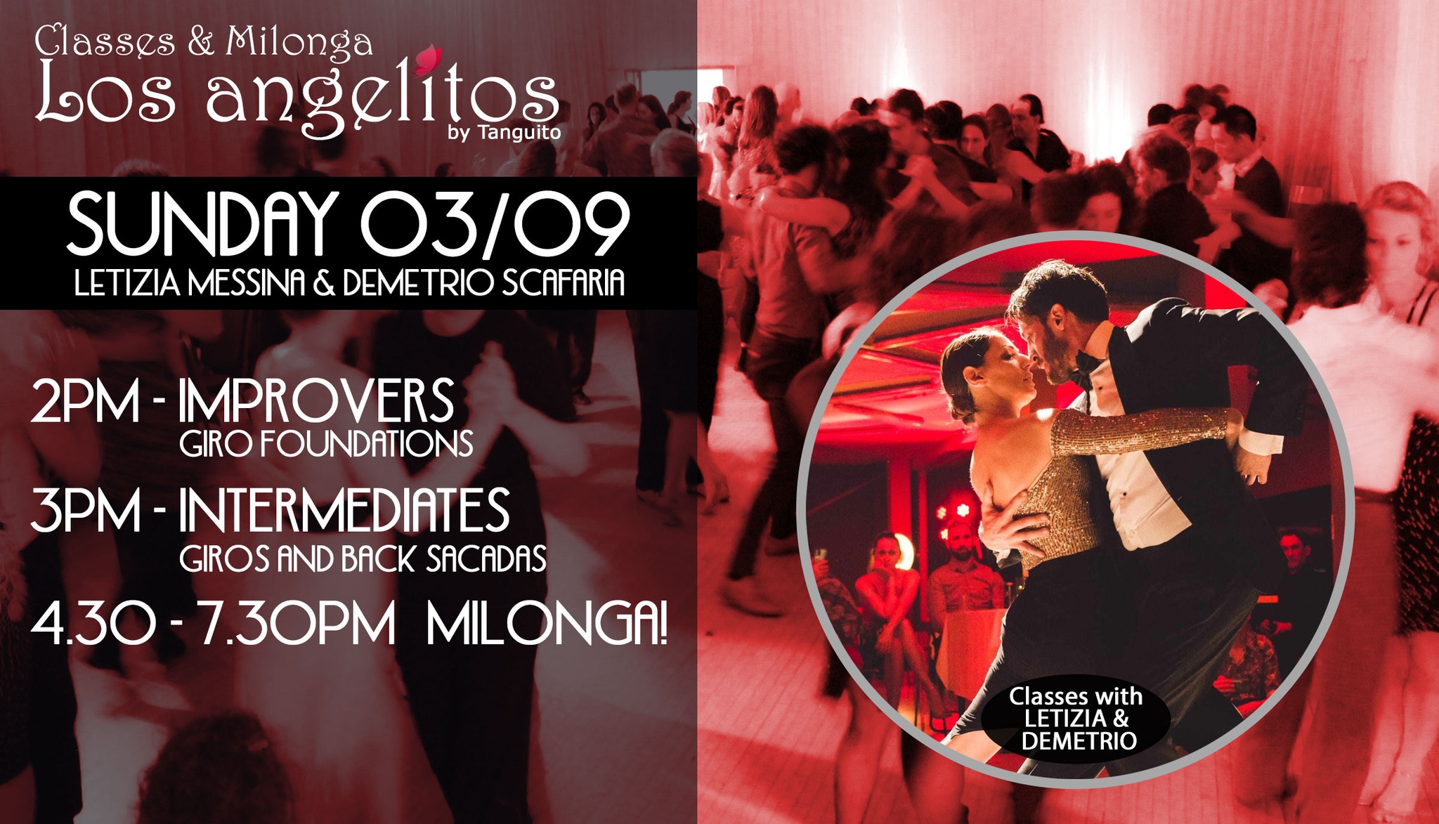 03 09 Los Angelitos Classes & Milonga with LETIZIA Messina & DEMETRIO Scafaria + Guest DJ