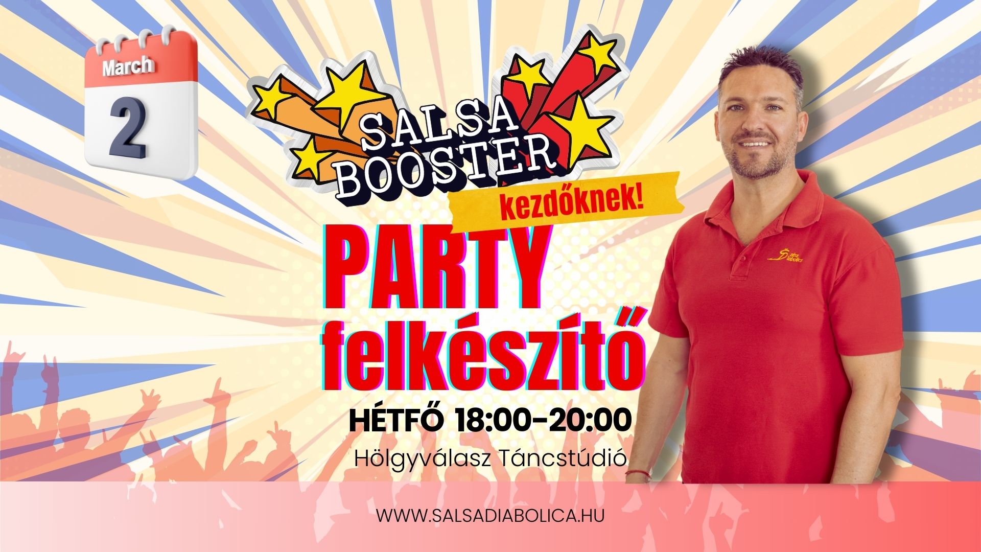 Kezdő salsa buli előkészítő őra Márc.02. a Hölgyválaszban!