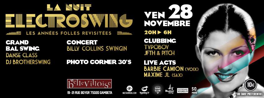 LA NUIT ELECTRO SWING - BILLY COLLINS SWINGIN - DJ BROTHERSWING - TYPOBOY - JFTH - PITCH
