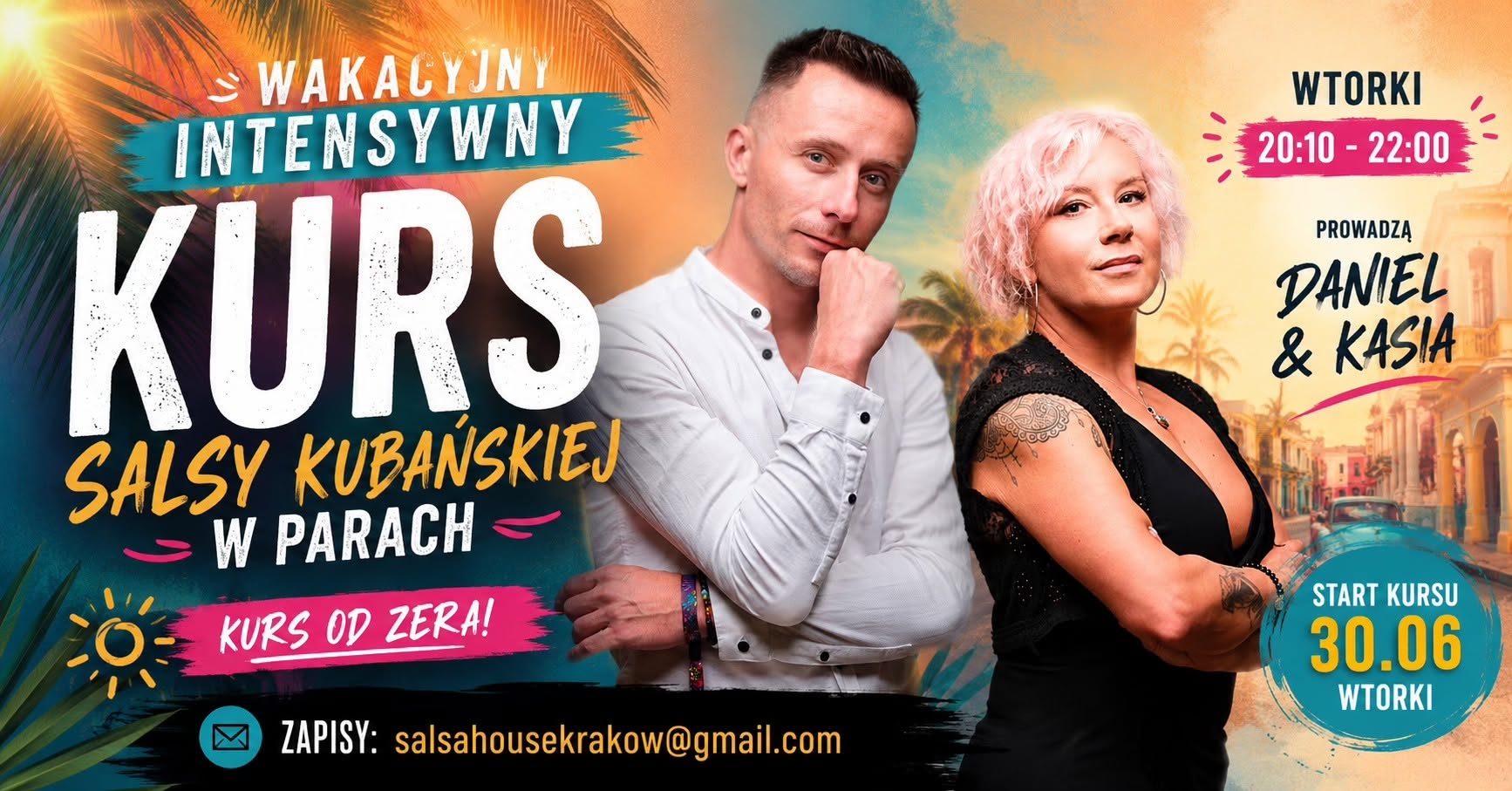 🌴☀️ WAKACYJNY INTENSYWNY KURS SALSY KUBAŃSKIEJ W PARACH ☀️🌴