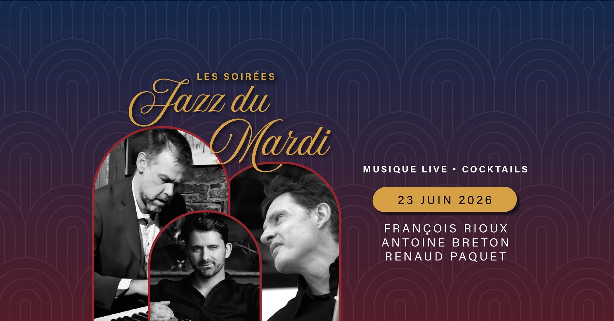 Jazz du mardi - Musique LIVE - François Rioux, Antoine Breton et Renaud Paquet
