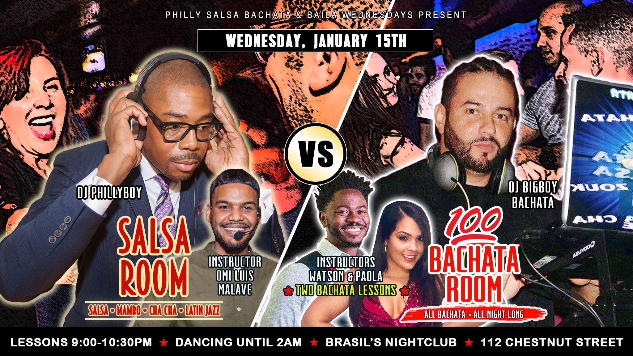 Salsa Room vs. 100% Bachata Room @Brasil's